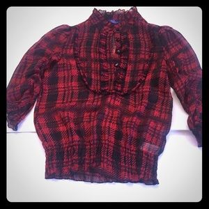 Miley Cyrus xs ruffle red top